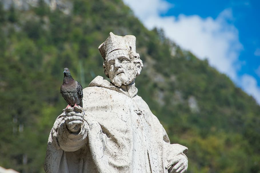 break, dove, bird, view, rest, sculpture, statue, representation HD wallpaper