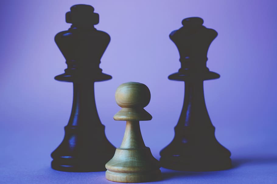 purple, close-up view, white, black, chess, chess pieces, figures, HD wallpaper