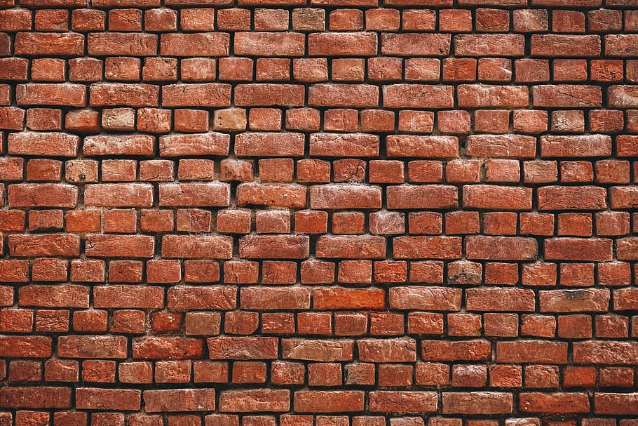 brown brick wall, brown bricked wall, red, pattern, abstract HD wallpaper