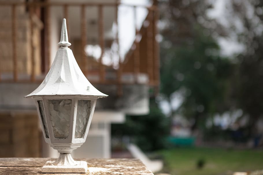 Lamp, Street, Tree, Blur, Nature, Plant, green, lights, focus on foreground HD wallpaper