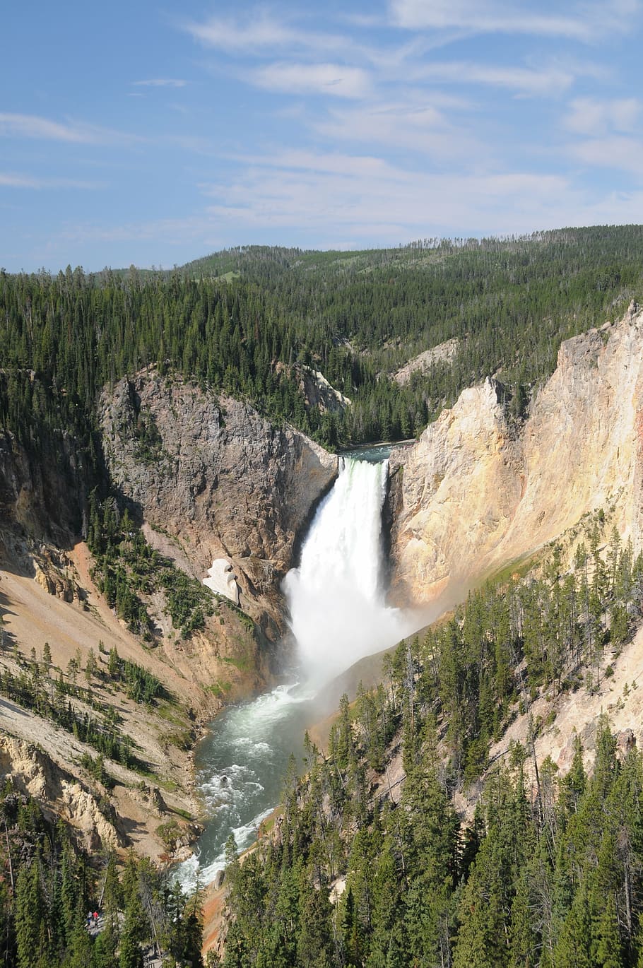 yellowstone, falls, park, beauty in nature, scenics - nature HD wallpaper