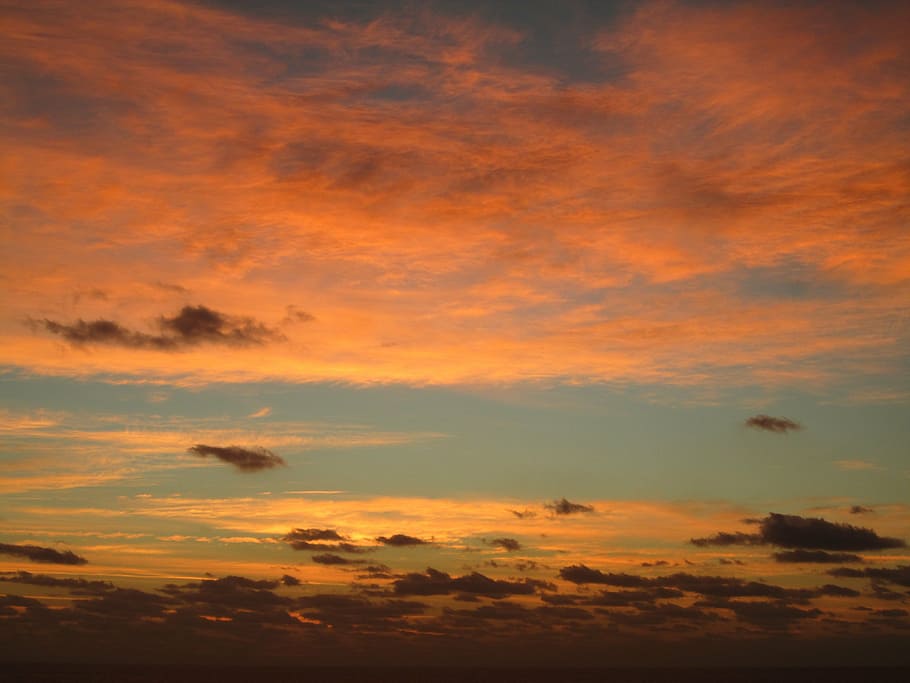 red, sunset, ocean, sea, sky, cloud - sky, scenics - nature HD wallpaper