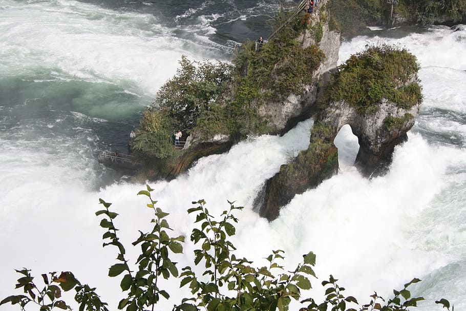 Waterfall, Murmur, Rhine Falls, schaffhausen, nature, no people HD wallpaper