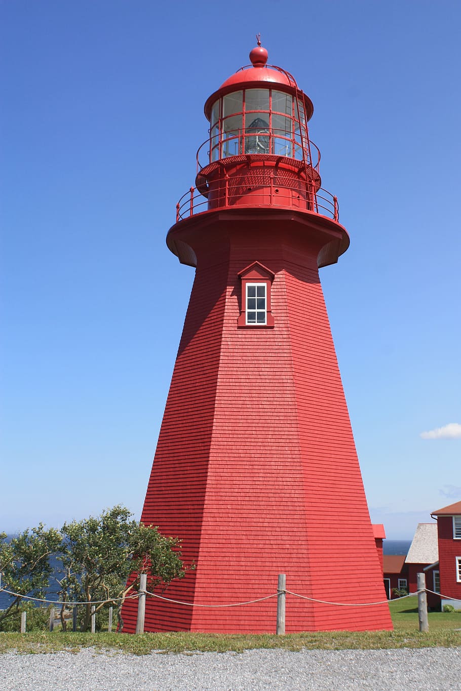 lighthouse, building, red, tower, places of interest, sky, architecture HD wallpaper