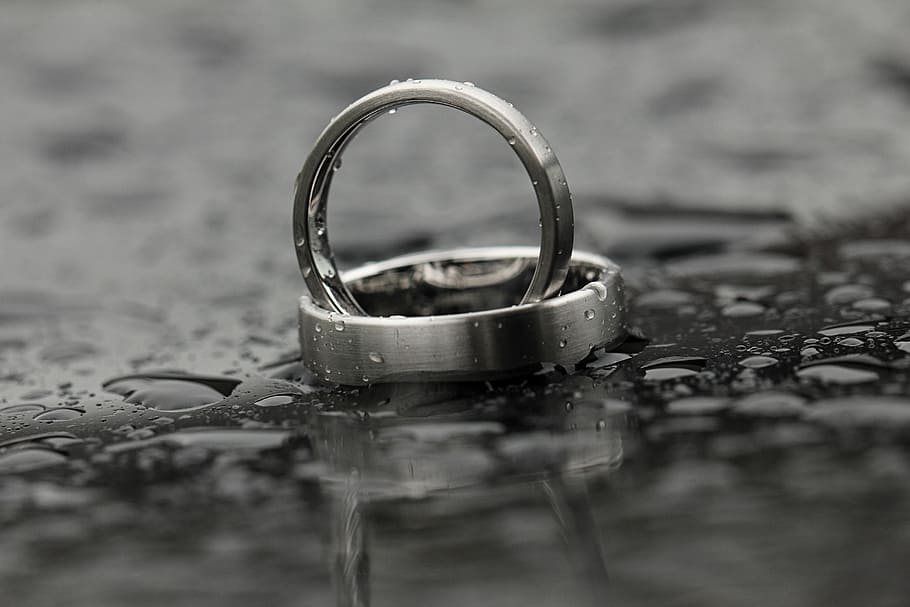 wet, ring, wedding, selective focus, water, reflection, close-up HD wallpaper