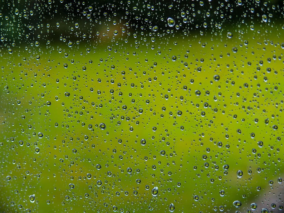 rain, window, raindrop, glass, wet, beaded, drop of water, pattern HD wallpaper