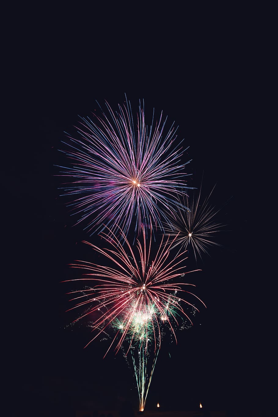 purple and red fireworks time lapse photography, fireworks display HD wallpaper