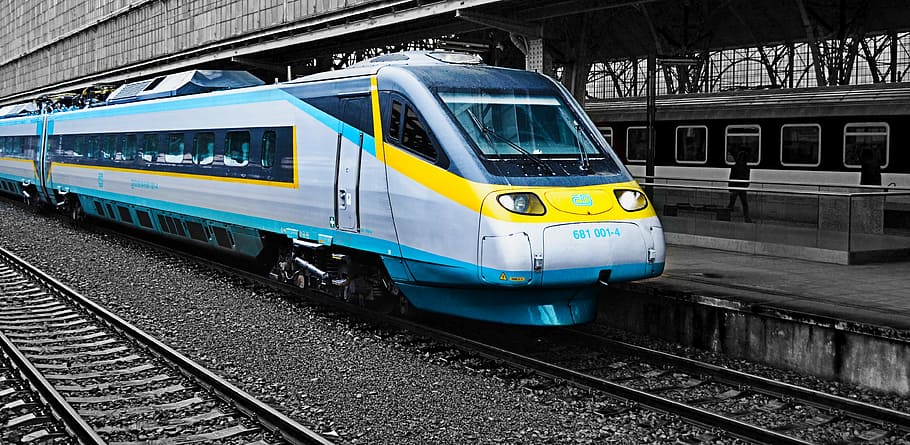 Train, Station, Track, transportation, train - vehicle, railroad track HD wallpaper