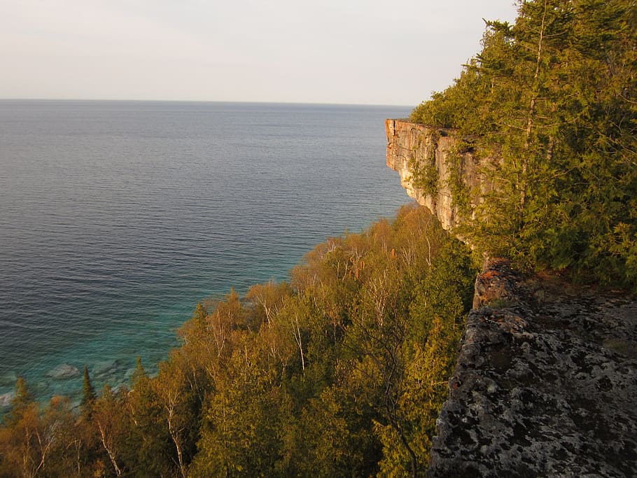 tobermory, ontario, high dump, water, sea, plant, beauty in nature HD wallpaper