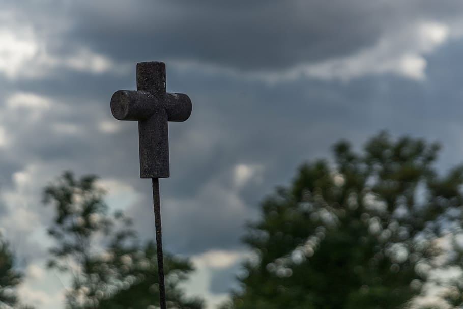 cross, cemetery, dark, religion, belief, spirituality, cloud - sky HD wallpaper