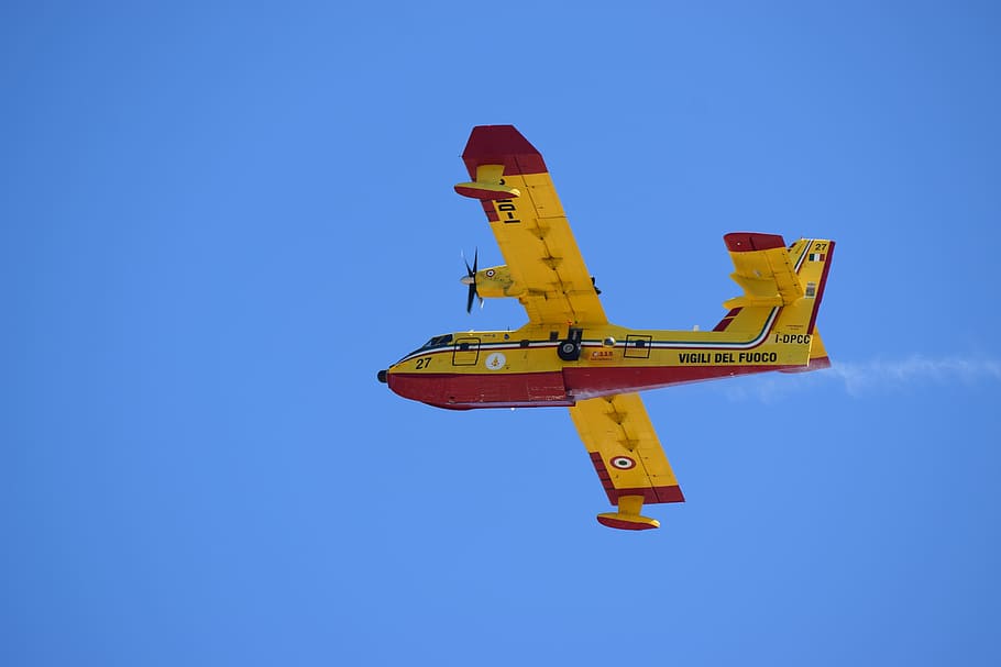 canadair, plane, fire escape, flight, aircraft, italian air HD wallpaper