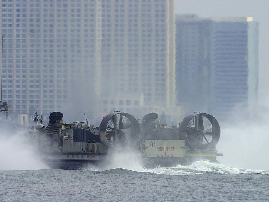Hovercraft, Float, Glide, Water Surface, air cushion, technology HD wallpaper