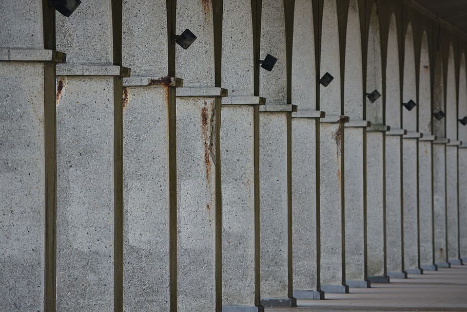 Background, Columns, Gallery, Oostende, architecture, no people HD wallpaper