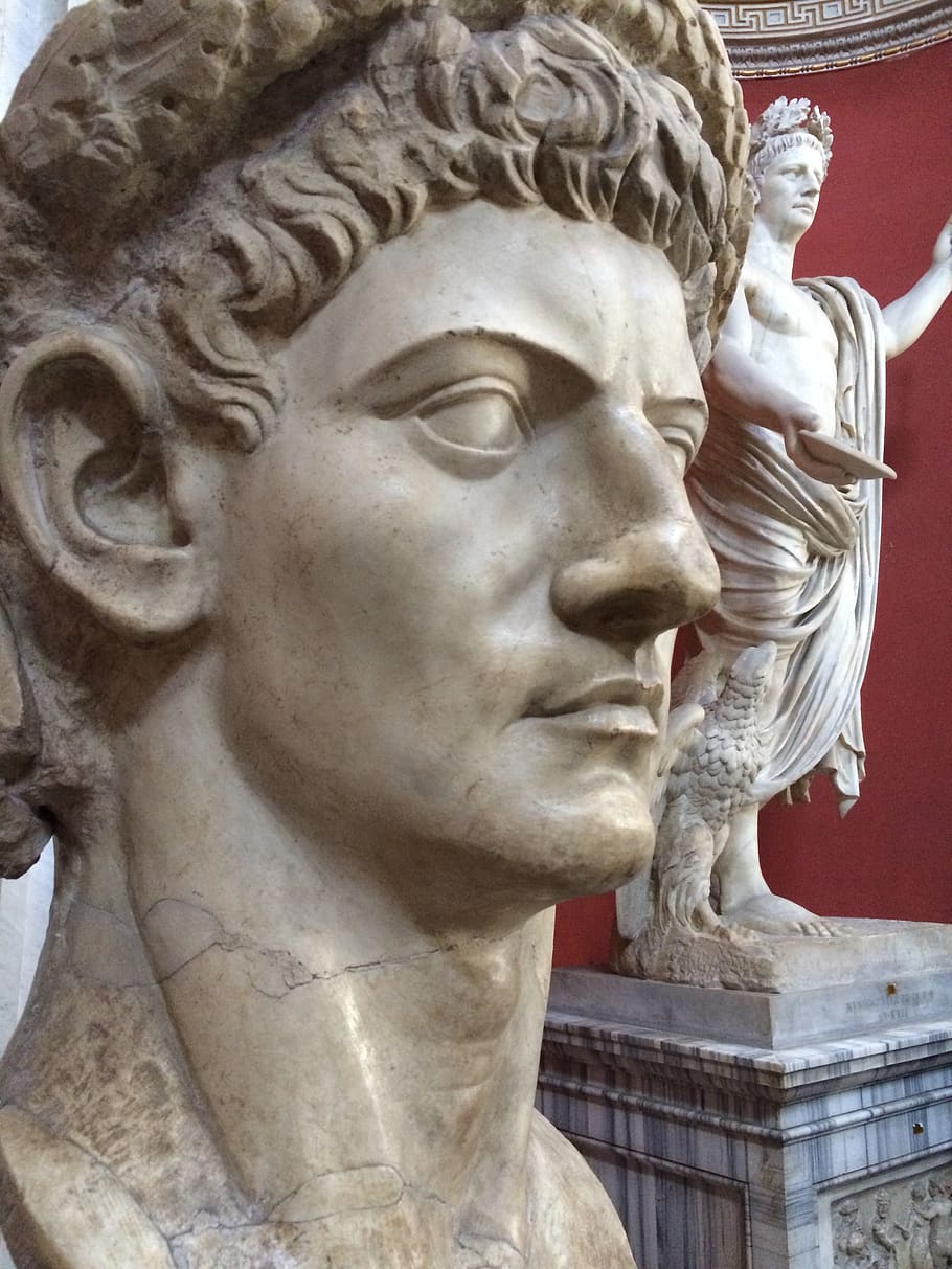 vaticano, busto, sculpture, male, face, marmor, roman, statue