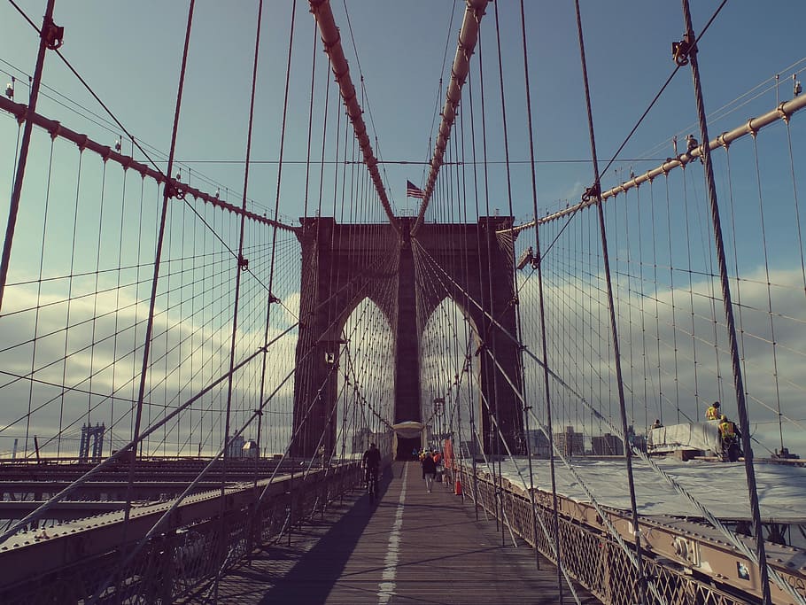 black bridge, bridge - Man Made Structure, suspension Bridge HD wallpaper