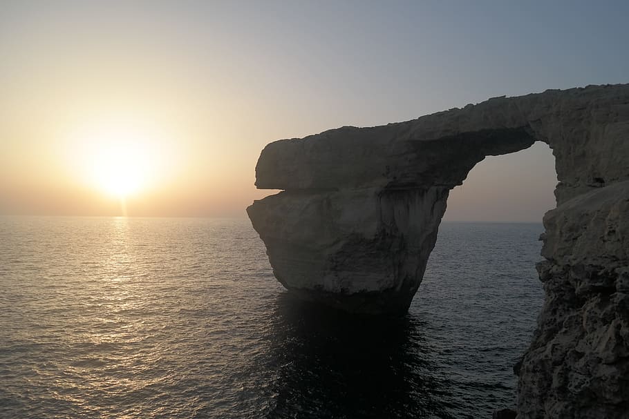Gozo, Azure Window, Sunset, sea, scenics, nature, tranquility HD wallpaper