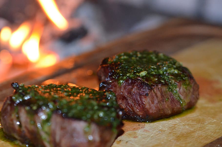 Fillet, Beef, Pesto, Fire, beefer, beef steak, meat, fillet piece HD wallpaper