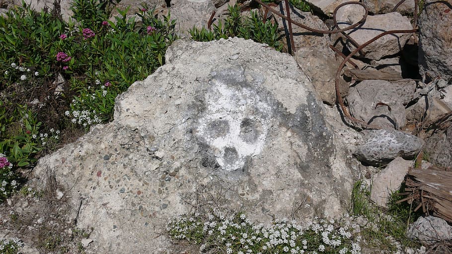 rock, ghost, grafitti, boulder, nature, stone, outdoor, formation HD wallpaper