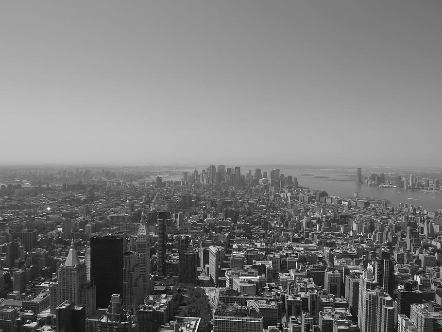 aerial photo of city skyline, New York, Ny, Nyc, New York, New York City