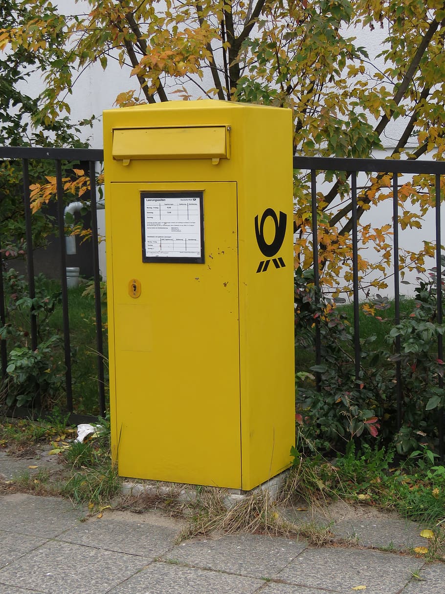 mailbox, post, letter boxes, post mail box, send, metal, deutsche post HD wallpaper