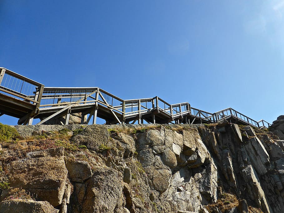staircase, climb, steps, path, stairway, up, stairs, sky, solid HD wallpaper