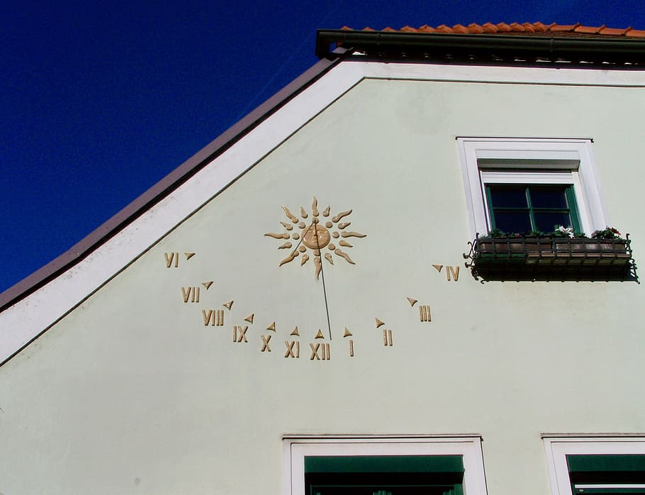 sundial, qualifying, façade ornaments, built structure, building exterior HD wallpaper