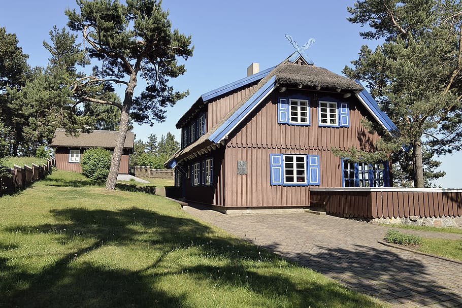baltic states, lithuania, nida, summer house, thomas mann, architecture, HD wallpaper