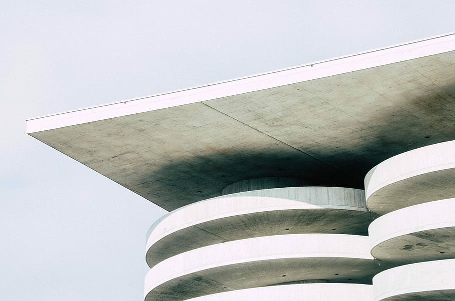 photo of high-rise white concrete building during daytime, monotonou HD wallpaper