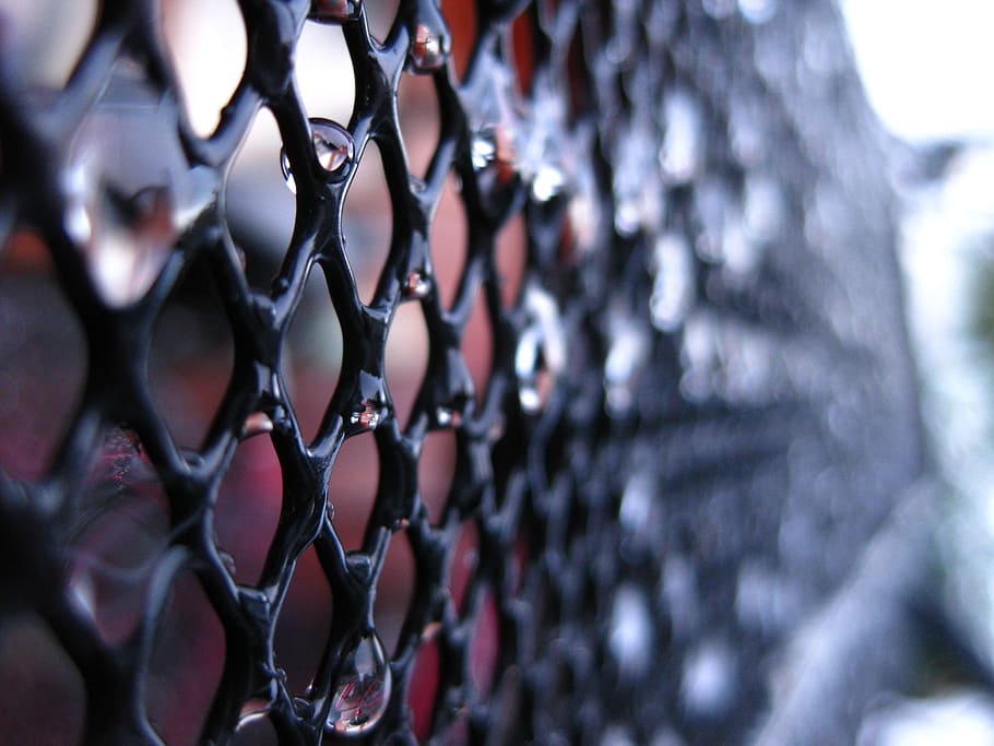 drip, frozen, grid, black, background, close-up, selective focus HD wallpaper