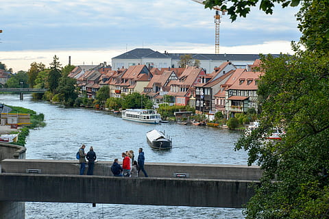 Bamberg, Town Hall, Bridge, Regnitz, building, arch, architecture HD wallpaper