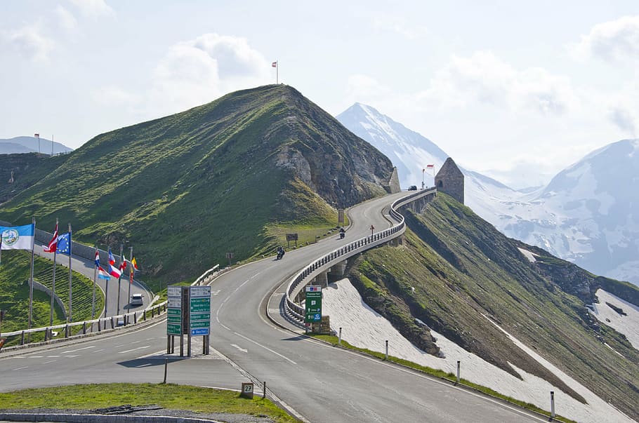 austria, summer, way, mountains, nature, grossglockner hohalpenstrasse HD wallpaper