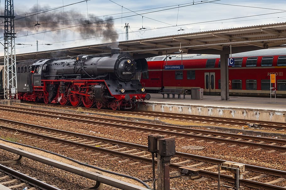 berlin, the train station of lichtenberg, steam locomotive