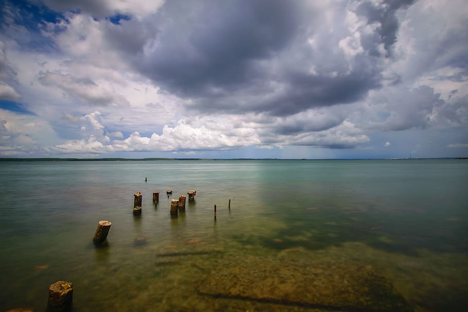 waters, nature, sky, summer, travel, cloud, beach, landscape HD wallpaper