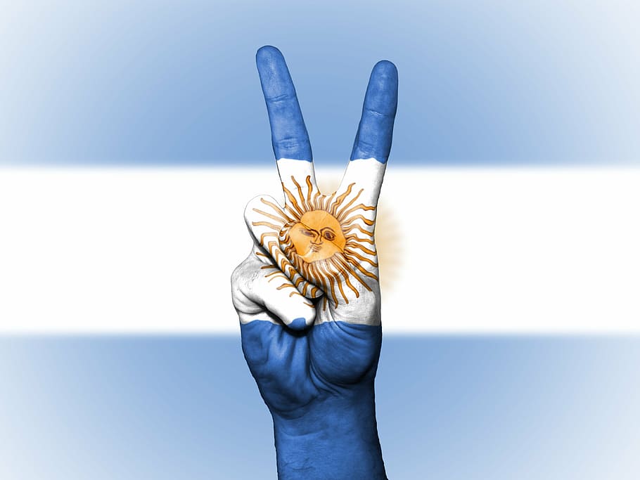 white and blue stripe with sun flag, peace, argentina, national, HD wallpaper
