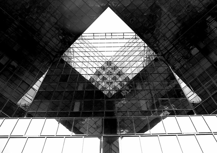 low angle photography of glass building, architecture, mirror HD wallpaper