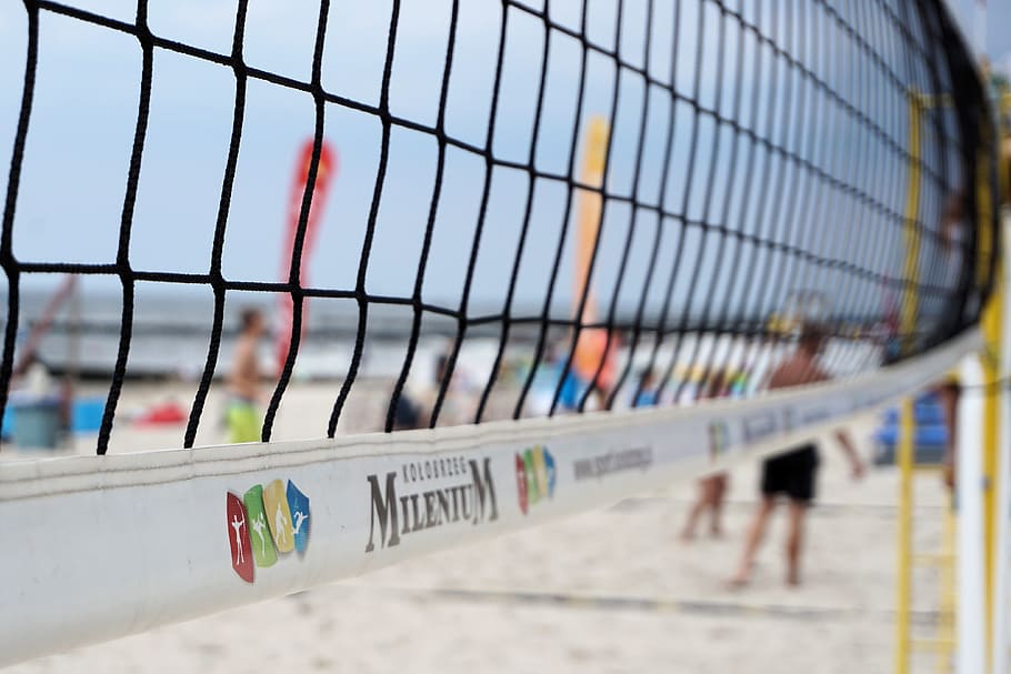 close up photography of white Millennium volleyball net, Network