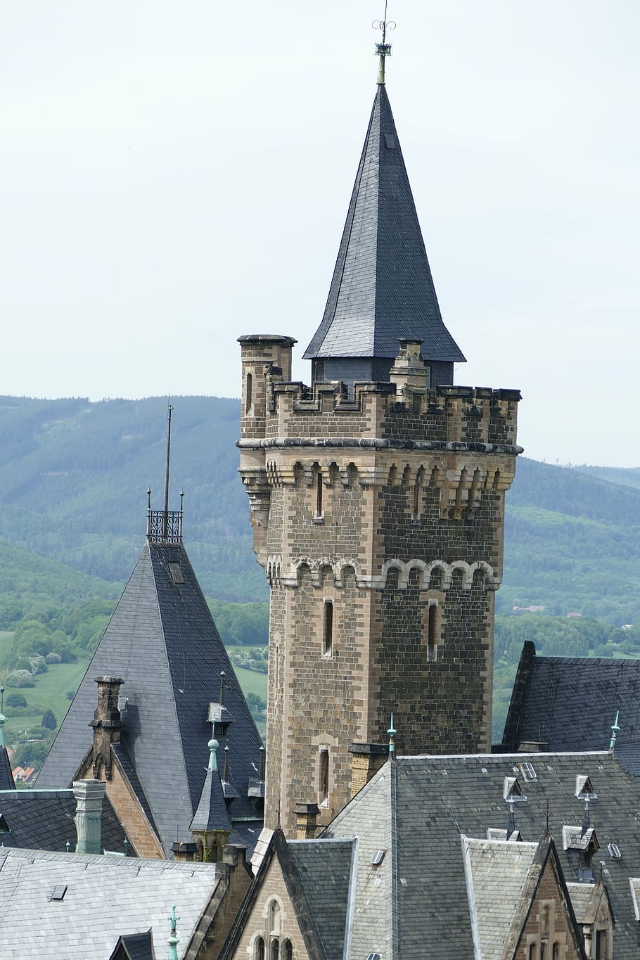concluded wernigerode, tower, castle tower, dome, roof, medieval HD wallpaper