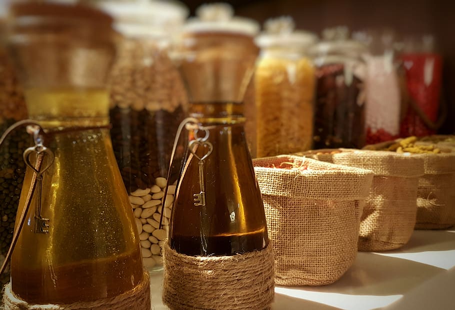 spices, bokeh, bottle, container, food and drink, indoors, no people HD wallpaper