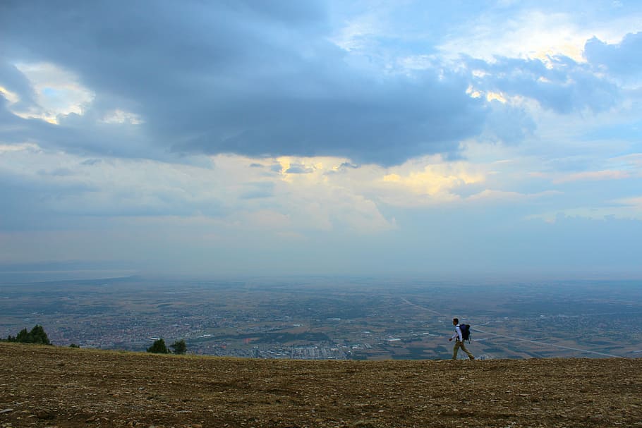 Climber, Bekir, Ba, Bby, Walk, Landscape, rainy, clouds, horizon HD wallpaper