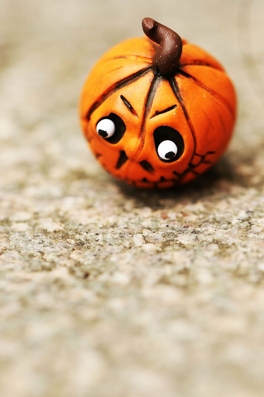 pumpkin, figure, decoration, selective focus, close-up, orange color HD wallpaper