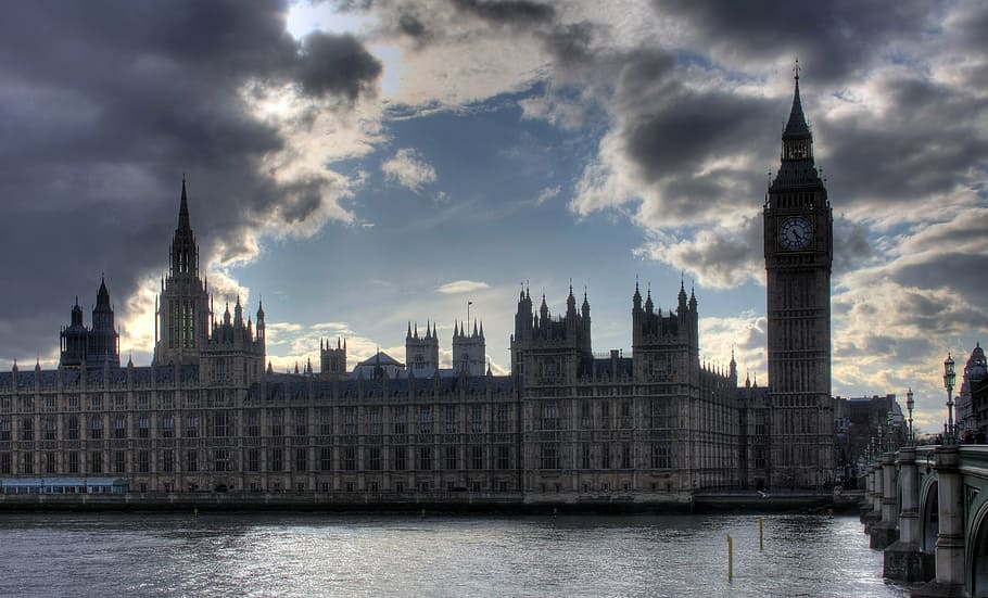 westminster, palace, london, city, london eye view, britain, HD wallpaper