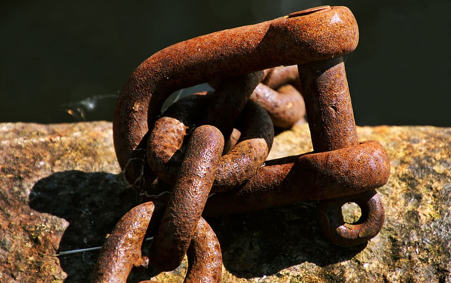rust, chain, metal, old, steel, iron, strong, link, industrial HD wallpaper
