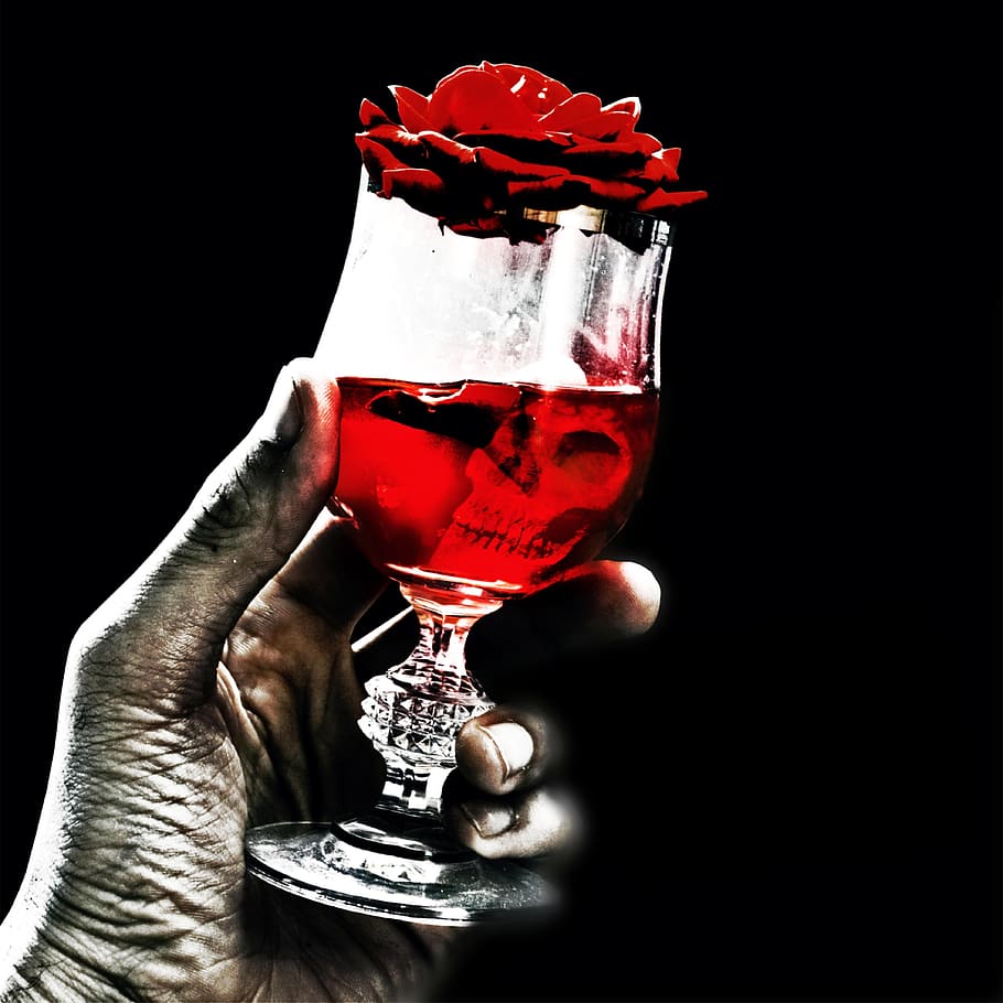 sin, love, romance, black background, human hand, glass, studio shot HD wallpaper
