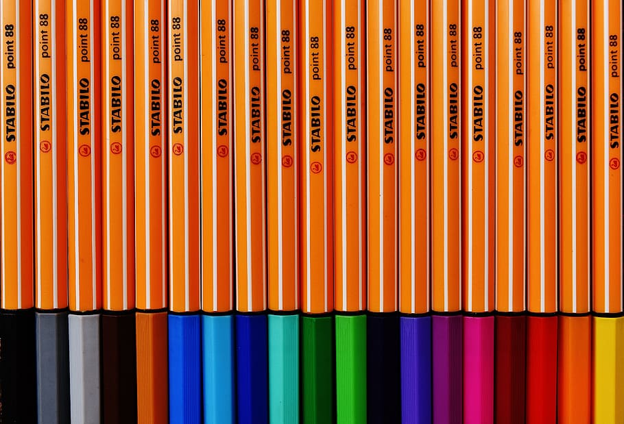 pens, colour pencils, colored pencils, colorful, draw, crayons, HD wallpaper