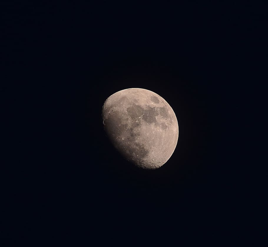 Half Moon, Romantic, Evening, sky, twilight, atmosphere, mood HD wallpaper