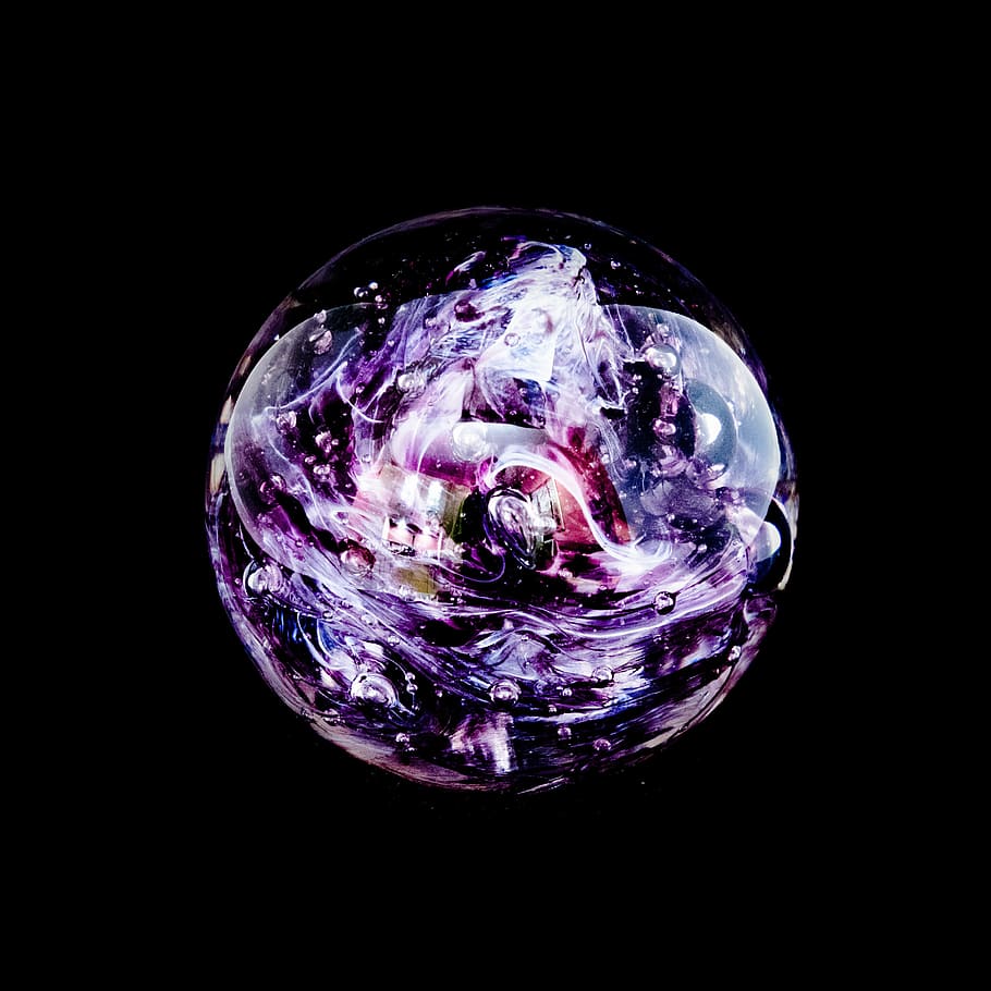 purple and white planet illustration, orb, sphere, ball, round, HD wallpaper