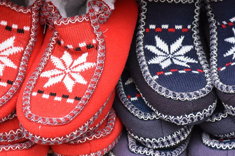 slippers, cold, winter, norway, close-up, no people, pattern HD wallpaper