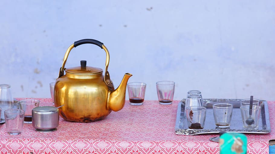 Teapot, Egypt, Drink, egyptian, old, cup, lifestyle, hot, indoors HD wallpaper