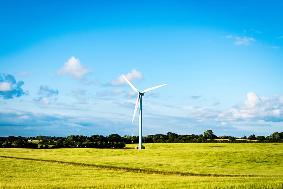 Windmill, Field, Sky, Landscape, Nature, farm, countryside HD wallpaper