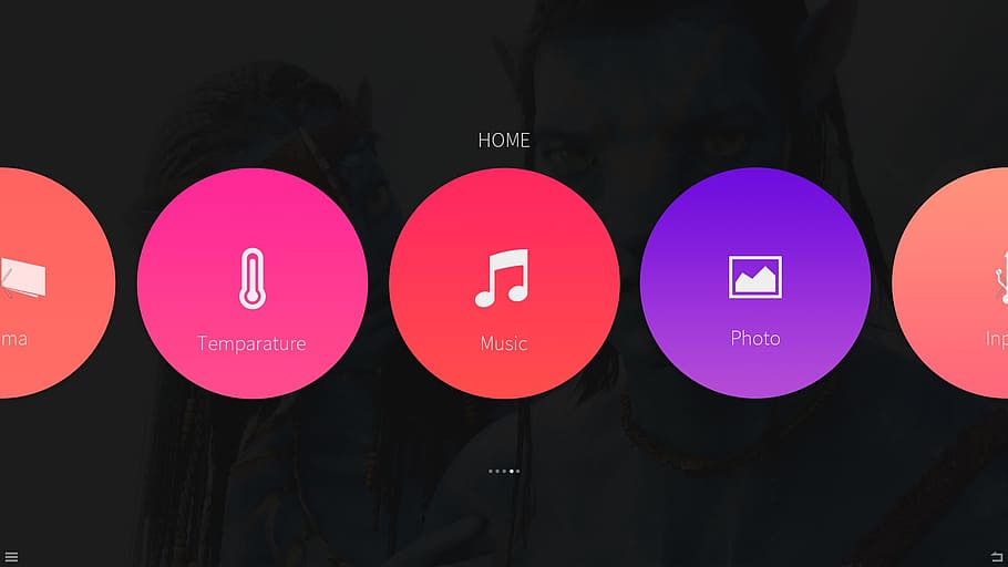 music home screenshot, ui, circle, tv menu, vector, infographic HD wallpaper